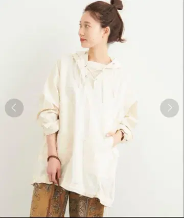 FRAMeWORK 22SS ARMY TWILL 별주 면린넨 슬라브 후드티