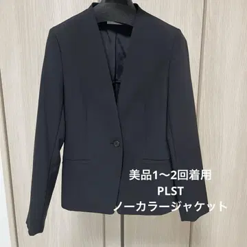 새상품급 1~2회 착용 PLST 폴리에스테르 옥스 노카라 자켓 블랙