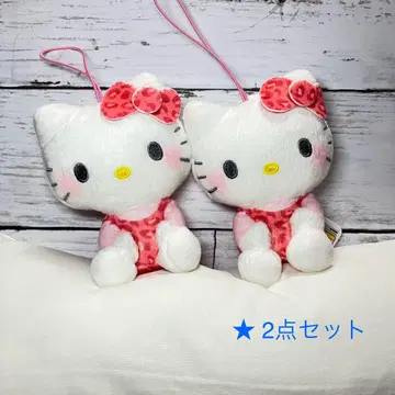 헬로키티 레오파드 무늬 앉은 마스코트 쵸이빅 캐릭터 굿즈
