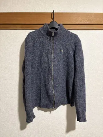 LACOSTE 네이비 집업 니트 스웨터