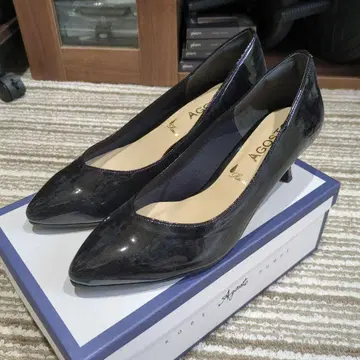 미사용 새상품 아고스트 펌프스 (우천 겸용) 블랙 힐 약 5.5cm