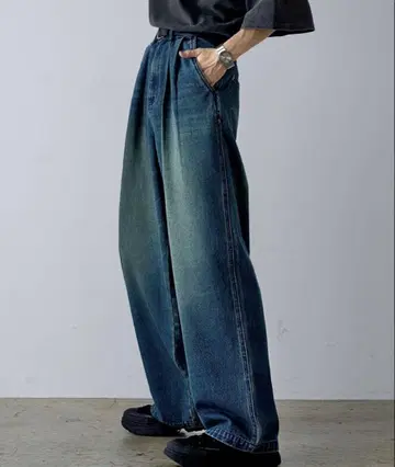 빈티지 오버다이 와이드 데님 made in INTER FACTORY