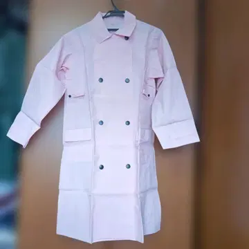 reina 핑크 더블 브레스트 레인코트