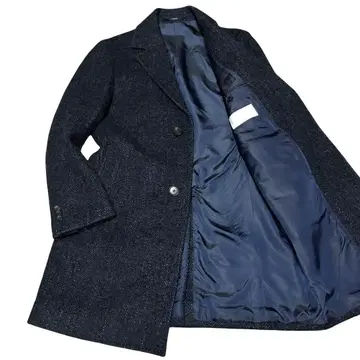 컨디션 최상 에디피스 카노니코 오종 혼방 헤링본 체스터 코트 네이비