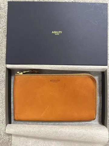 AGILITY 카멜 가죽 장지갑