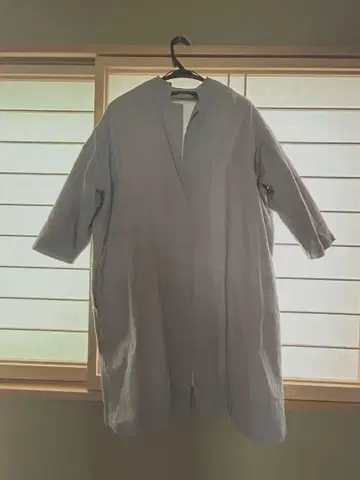 [ YAMMA산업 ] 그레이 린넨 혼합 트렌치코트 야마
