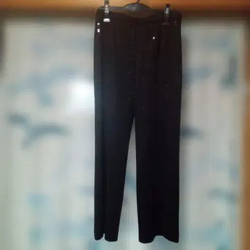 이타리야 스팽글 장식 블랙 팬츠, 지 패턴, 11호