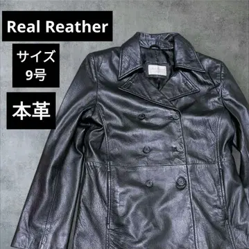 Real Reather 양 가죽 더블 브레스트 자켓 라이더스 천연 가죽