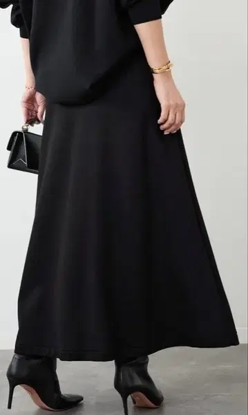 뉴저지 플레어 스커트 38 블랙