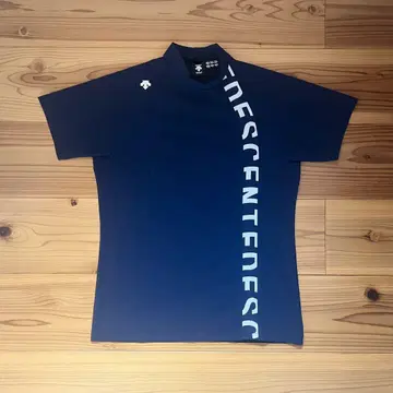 DESCENTE 데상트 골프 나일론 베어 로고 자카드 모크넥 셔츠
