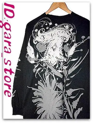 THE SEVENTH LETTER/그래픽 패턴 롱 T셔츠 블랙