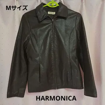 HARMONICA 브라운 가죽 싱글 라이더 자켓 M 사이즈