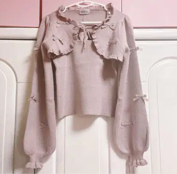 BUBBLES 가디건 니트 앙상블 핑크