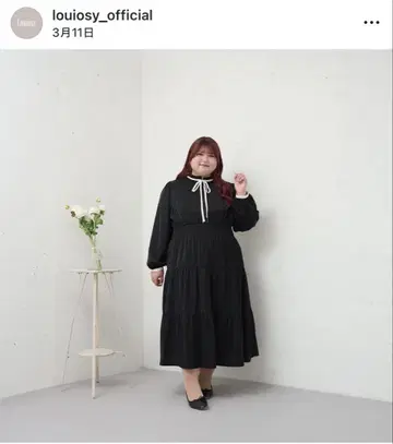 louiosy 루오시 긴팔 원피스 블랙 빅 사이즈