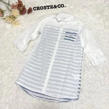 s.1436 [크로스투] 5~7부 소매 셔츠 튜닉 도킹 보더