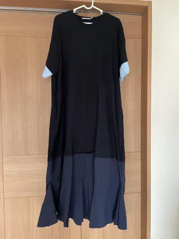 nagonstans 나곤스탠스 반팔 원피스 M 블랙 x 네이비