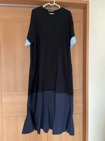 nagonstans 나곤스탠스 반팔 원피스 M 블랙 x 네이비