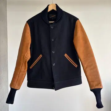 EL RADIALL 바시티 자켓 38 네이비/브라운