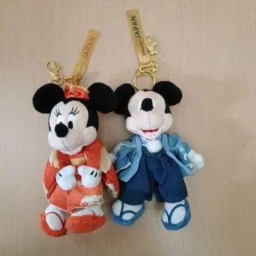 [ 미사용 ] Disney 미키 & 미니 기모노 봉제 인형