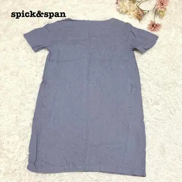 s.870 [ 스픽 앤 스팬 ] 반팔 무릎 기장 원피스 린넨 100% F