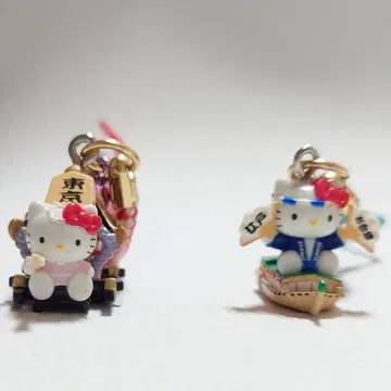 도쿄 한정판 지역 특색 키티 오미코시 야가타부네 2개 세트 족쇄 스트랩