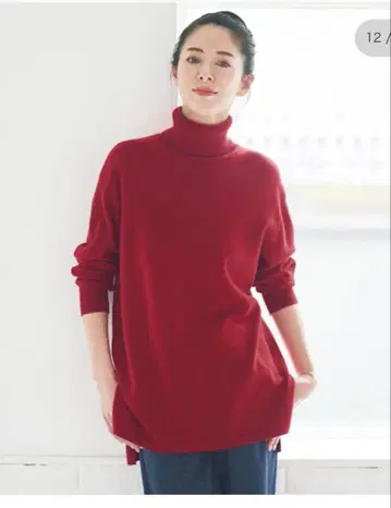 Dinos DAMA  컬렉션 레드 캐시미어 스웨터