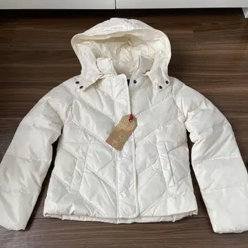 GAP 후드 부착 화이트 다운 자켓 XXS