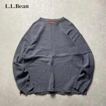 L.L.Bean 서멀 와플 코튼 롱 슬리브 셔츠 그레이 롱 T 구제 의류