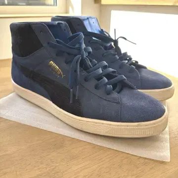 새상품 PUMA 하이컷 스니커즈 네이비 벨로아 소재 30cm