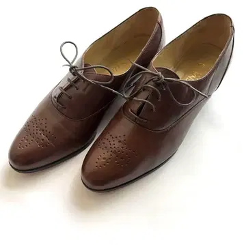 파르테나 브라운 가죽 스트링 슈즈 레트로 23.5cm 일본제
