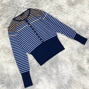 폴스미스 [ M ] 긴팔 니트/티셔츠 울 얇은 소재 보더 무늬