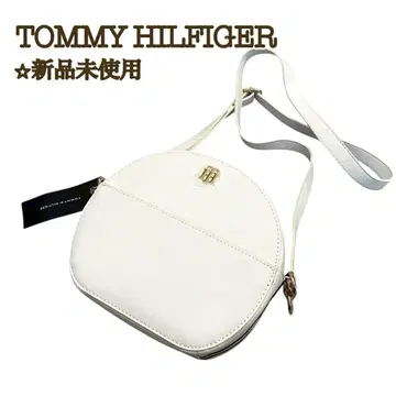 [ 새상품 ] 타미힐피거 라운드 숄더백 원형 화이트 TH 로고