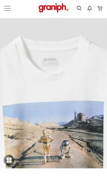 graniph C-3PO R2-D2 XL 스타 워즈 T셔츠