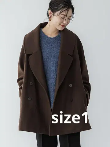 crewre 빅 칼라 미디 코트 사이즈 1