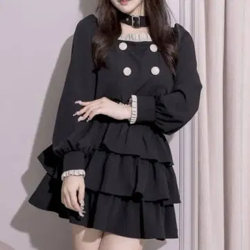 pium 초커 벨트 프릴 탑