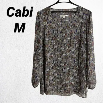 네이비 [ Cabi ] 시크한 패턴의 쉬폰 블라우스 [ M ]