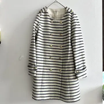 그린 라벨 릴랙싱 노카라 더블 브레스트 울 혼방 골드 버튼 L