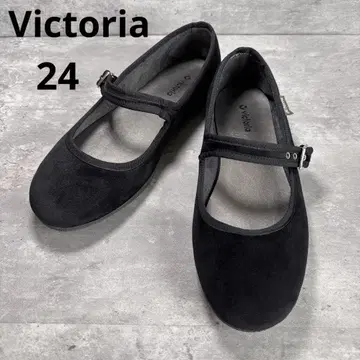 [ 컨디션 최상 ] Victoria 스트랩 슈즈 벨로아 블랙 24cm
