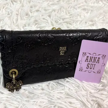 컨디션 최상 안나수이 장지갑 달리아 버터플라이 참 가마구치 꽃무늬 뜨개질