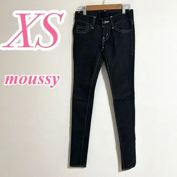 moussy 마우지 블랙 스키니 데님 팬츠 XS 면 폴리