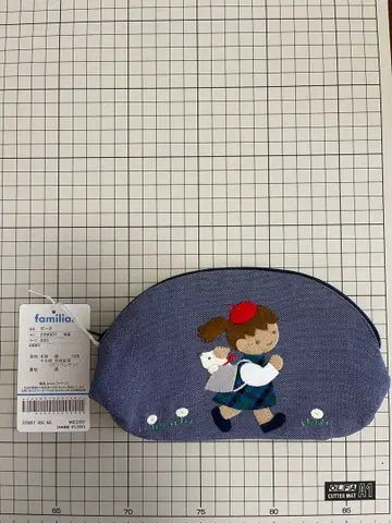 familiar 자수 파우치 네이비 계열