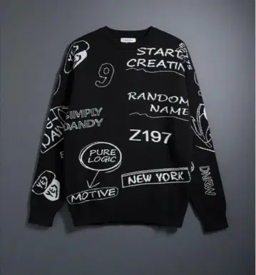 새상품급 ZARA 그래픽 니트 S 사이즈 여성용은 M 사이즈 디자인 니트