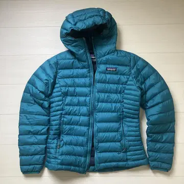여성용 patagonia 후드 부착 다운 자켓 S 파랑