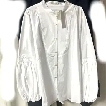 mint design 화이트 벌룬 슬리브 셔츠 38 새상품