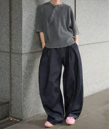 Perushu 인디고 블루 리지드 데님