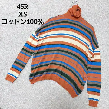 45R 스트라이프 터틀넥 코튼 니트, 스웨터 0