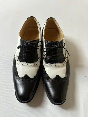 글렌포드 윙팁 내피 블랙/화이트 가죽 슈즈 45