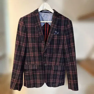 ZARA MAN 체크 무늬 테일러드 자켓