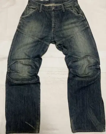 G-STAR RAW 와이드 3D 인디고 데미지 가공 W32 L32