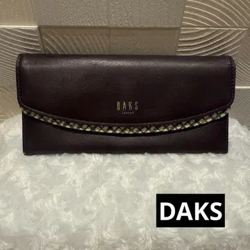 DAKS 가죽 장지갑 체크 무늬